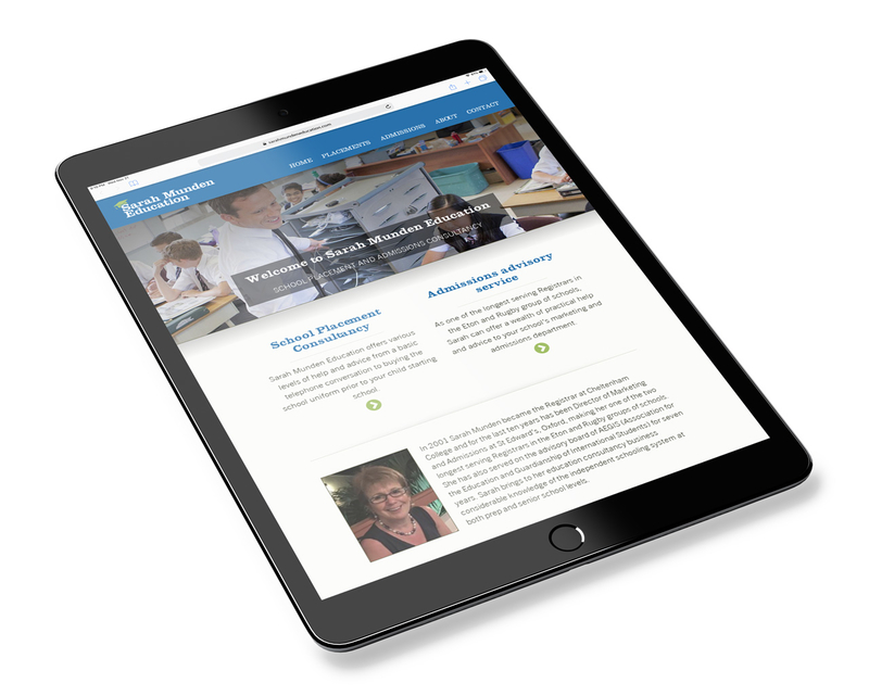 Sarah Munden Education website design - tablet